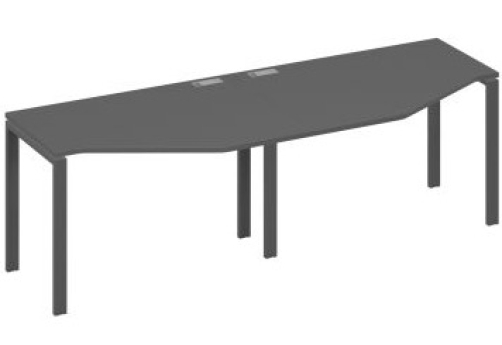 Рабочая станция эргономичная (2х120) Мира Нумо, цвет антрацит премиум + антрацит