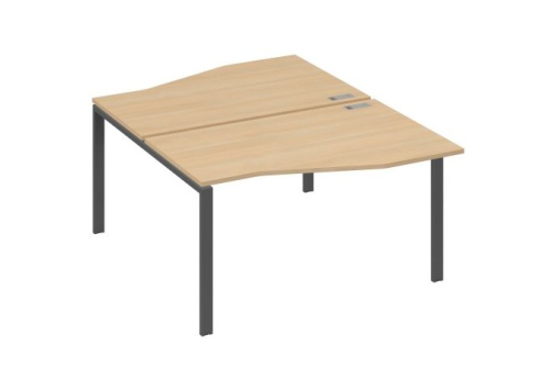 Рабочая станция эргономичная (2х140) Мира Нумо, цвет натуральный дуб + антрацит