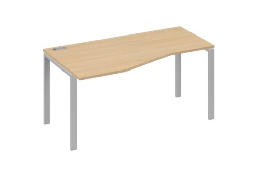 Стол эргономичный левый Мира Нумо, цвет натуральный дуб + серый