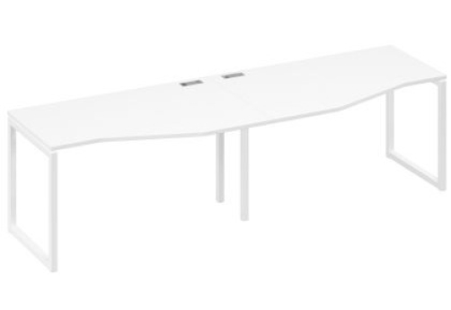Рабочая станция эргономичная (2х140) Мира Одри, цвет белый премиум + белый