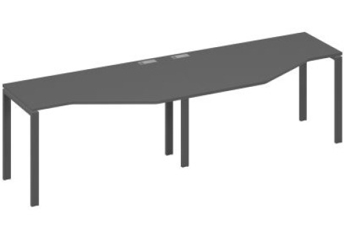Рабочая станция эргономичная (2х140) Мира Нумо, цвет антрацит премиум + антрацит