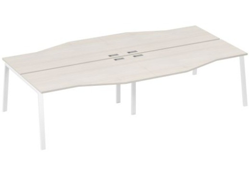 Рабочая станция эргономичная (4х160) Мира Нумо, цвет дуб шамони + белый