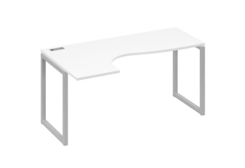 Стол эргономичный левый Мира Одри, цвет белый премиум + серый