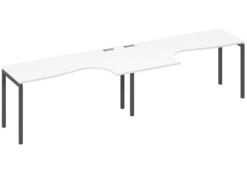Рабочая станция эргономичная 2х160 Классика Мира Лофт, цвет белый премиум + антрацит