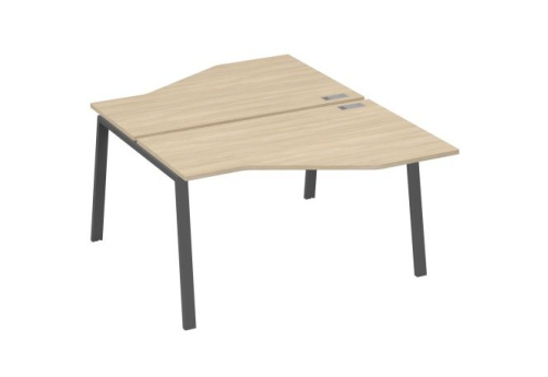 Рабочая станция эргономичная 2х140 Мира Трио, цвет дуб скандинавский + антрацит