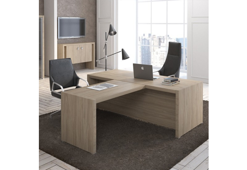 Стол письменный с сбрифинг-приставкой, цвет светлый дуб