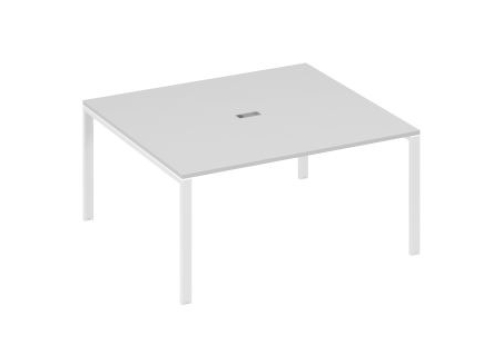 Стол для переговоров прямоугольный Мира Нумо, цвет серый + белый