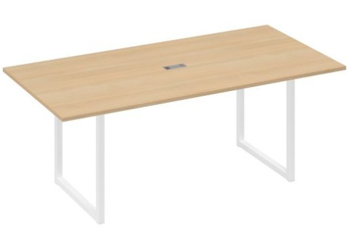 Стол для переговоров прямоугольный Мира Одри, цвет натуральный дуб + белый