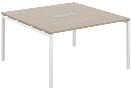 Стол переговорный Индиго Форт, цвет дуб темный + белый