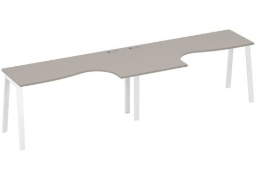 Рабочая станция эргономичная 2х160 Мира Трио, цвет мокко премиум + белый