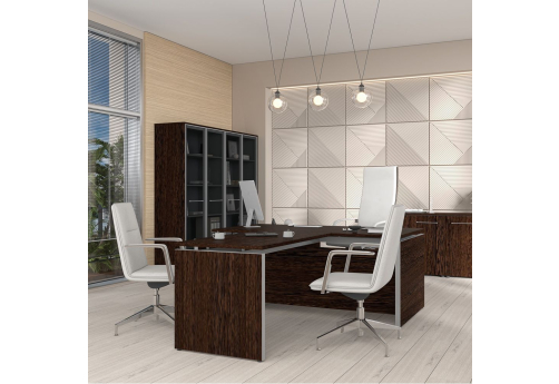 Стол руководителя с брифинг-приставкой Эдвард, цвет венге