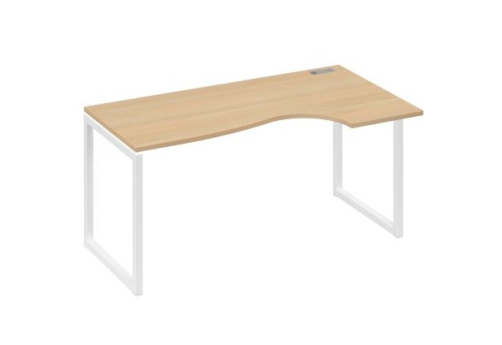 Стол эргономичный правый Мира Одри, цвет натуральный дуб + белый