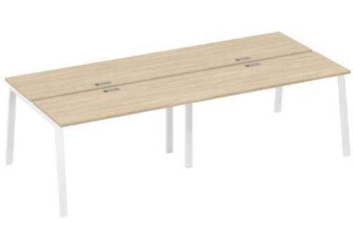 Рабочая станция 4х140 Мира Трио, цвет дуб скандинавский + белый