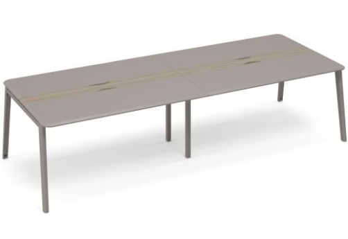 Стол для переговоров Види Металл, цвет вяз + мокко