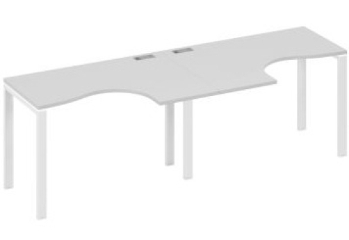 Рабочая станция эргономичная (2х120) Мира Нумо, цвет серый + белый