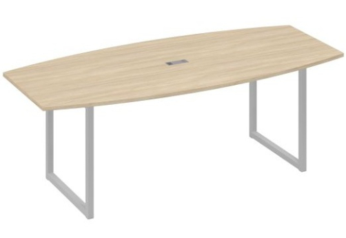 Стол для переговоров фигурный Мира Одри, цвет дуб скандинавский + серый