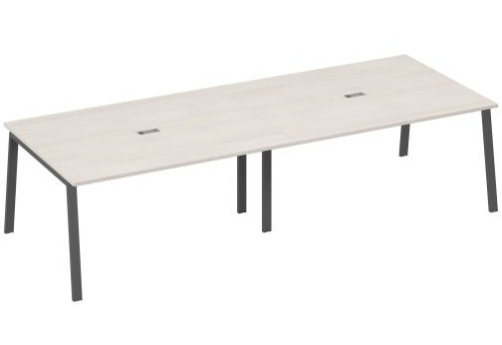 Стол для переговоров Мира Трио, цвет дуб шамони + антрацит