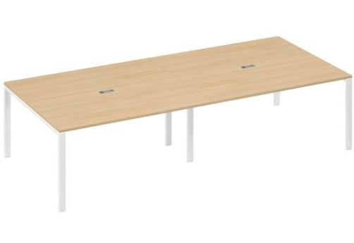 Стол для переговоров прямоугольный Мира Нумо, цвет натуральный дуб + белый