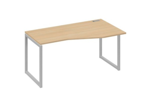 Стол эргономичный правый Мира Одри, цвет натуральный дуб + серый