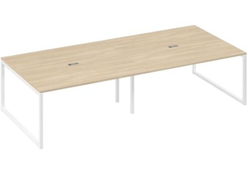 Стол для переговоров прямоугольный Мира Одри, цвет дуб скандинавский + белый