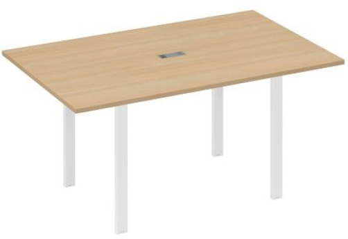 Стол для переговоров прямоугольный Мира Нумо, цвет натуральный дуб + белый