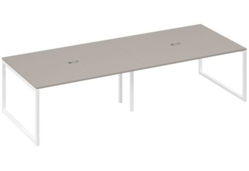 Стол для переговоров прямоугольный Мира Одри, цвет мокко премиум + белый