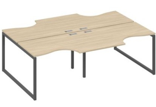 Рабочая станция эргономичная (4х120) Мира Одри, цвет дуб скандинавский + антрацит
