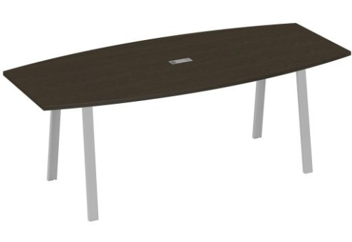 Стол для переговоров Мира Трио, цвет венге + серый