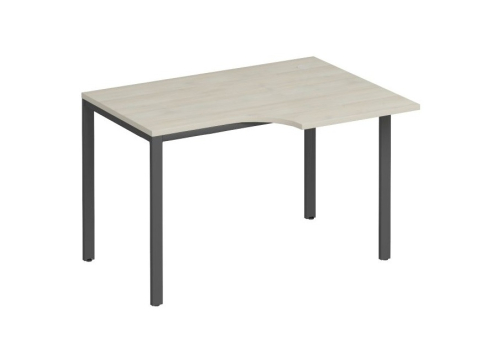 Стол эргономичный правый на металлокаркасе Прайм Металл 25, цвет шамони светлый + антрацит