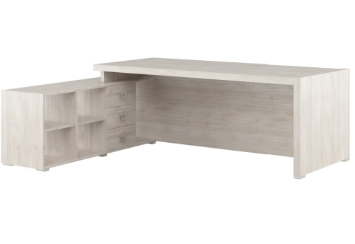 Стол письменный на опорной тумбе, цвет светлый дуб