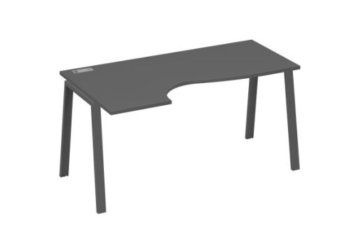 Стол эргономичный левый 160 Мира Трио, цвет антрацит премиум + антрацит