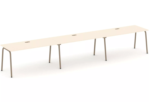 Рабочая станция на 3 места (с лючками), цвет сатин