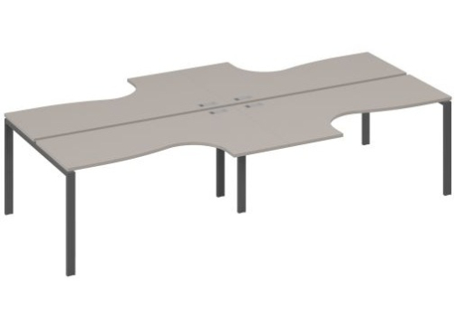 Рабочая станция эргономичная (4х160) Мира Нумо, цвет мокко премиум + антрацит