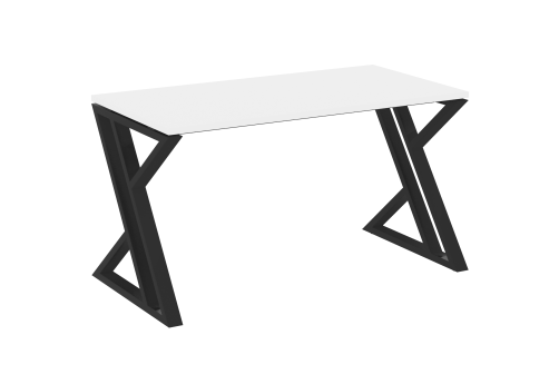 Стол рабочий Европа, цвет белый бриллиант + черный