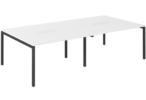 Стол переговорный Индиго Форт, цвет белый + антрацит