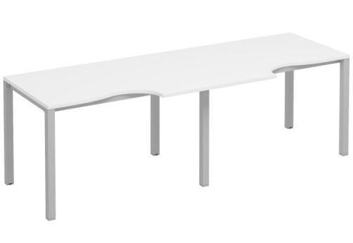 Рабочая станция эргономичная (2х120) Прайм Металл 50, цвет белый + серый
