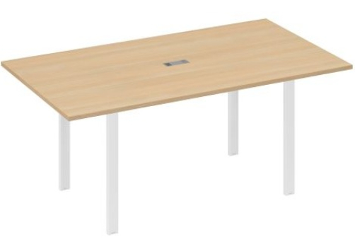 Стол для переговоров прямоугольный Мира Нумо, цвет натуральный дуб + белый
