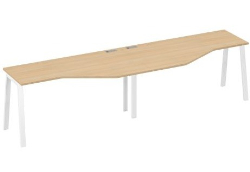 Рабочая станция эргономичная 2х160 Мира Трио, цвет натуральный дуб + белый