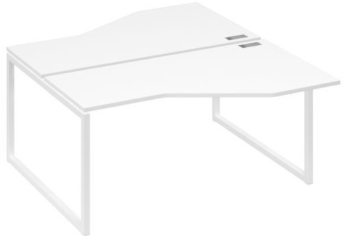 Рабочая станция эргономичная (2х160) Мира Одри, цвет белый премиум + белый
