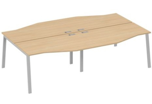 Станция рабочая эргономичная 4х140 Мира Трио, цвет натуральный дуб + серый