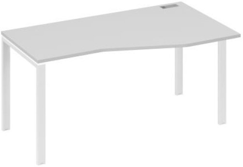 Стол эргономичный правый Мира Нумо, цвет серый + белый