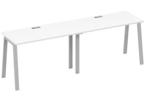 Рабочая станция 2х120 Мира Трио, цвет белый премиум + серый