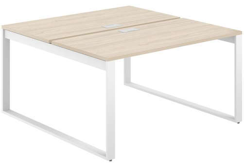 Рабочая станция с лючком Фламинго, цвет акация + белый