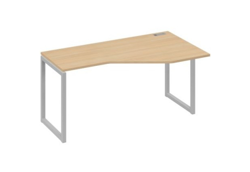 Стол эргономичный правый Мира Одри, цвет натуральный дуб + серый