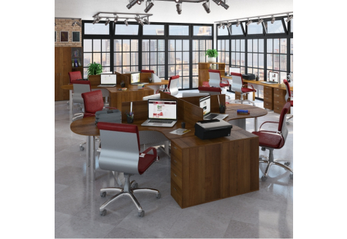 Рабочая станция на 4 человека МЛ Стиль Орех, цвет орех