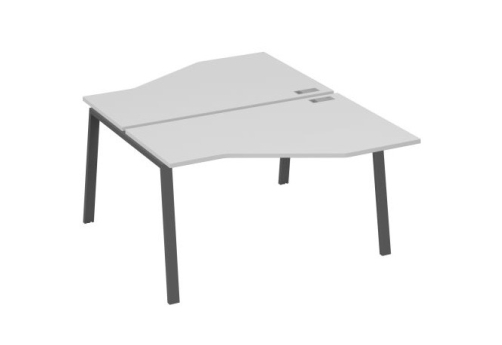 Рабочая станция эргономичная 2х140 Мира Трио, цвет серый + антрацит