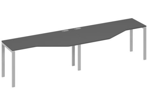 Рабочая станция эргономичная (2х160) Мира Нумо, цвет антрацит премиум + серый