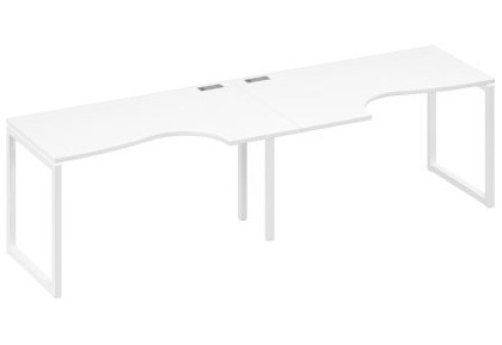 Рабочая станция эргономичная (2х140) Мира Одри, цвет белый премиум + белый