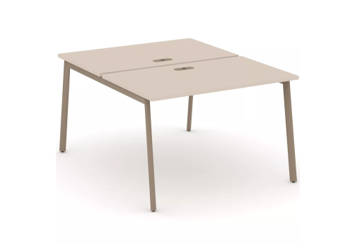 Рабочая станция на 2 места (с лючками), цвет капучино