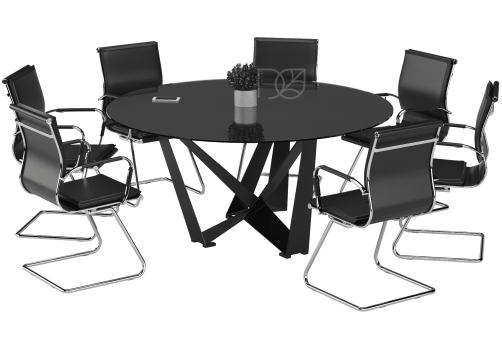 Стол для переговоров, 1400x1400х730 мм, цвет черный